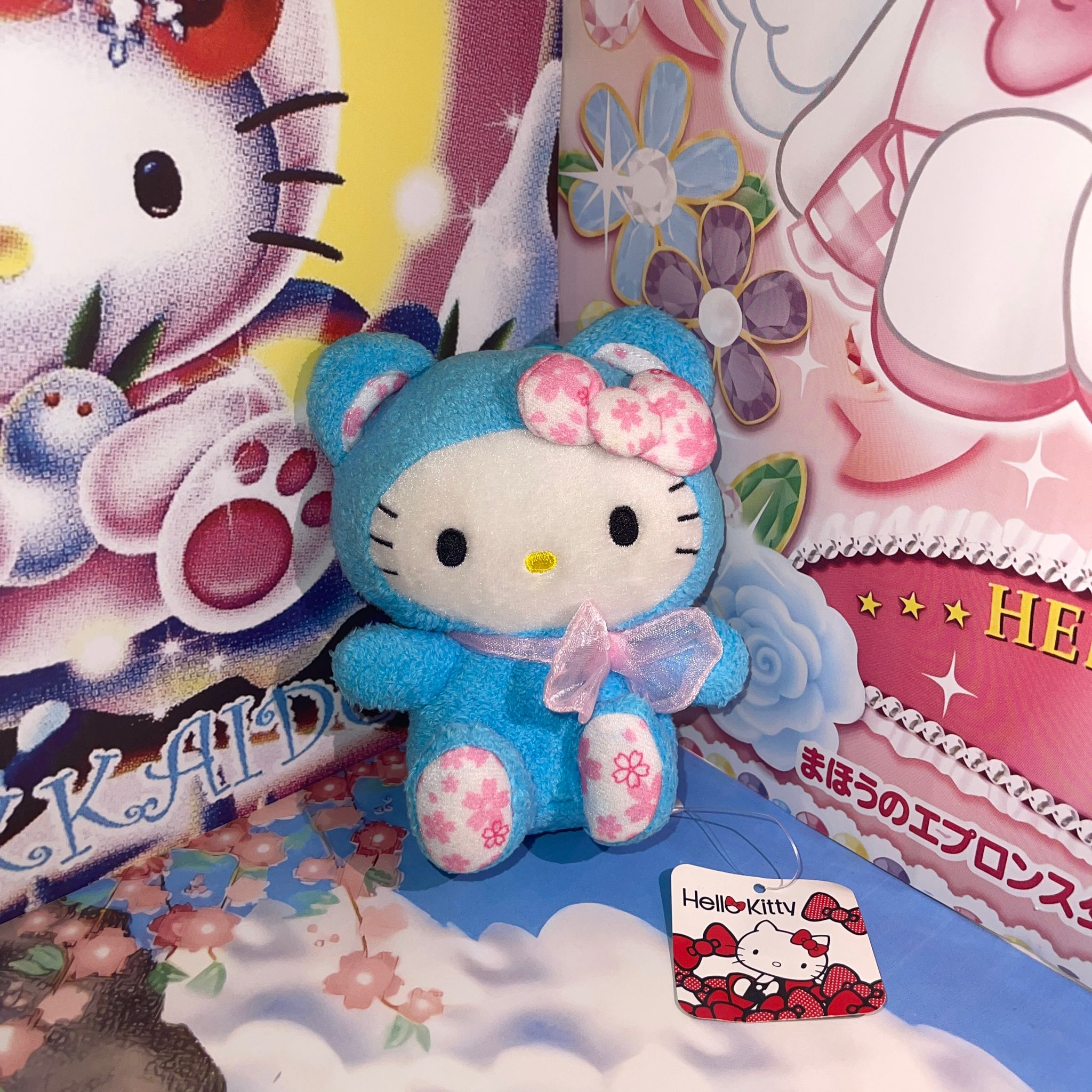 Hello Kitty Blue Sakura Bear Doll